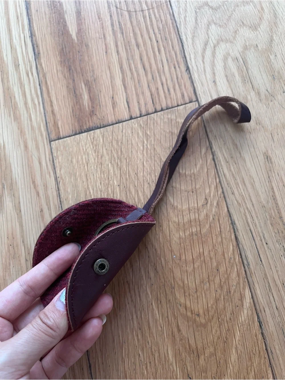 Burgundy Leather Keychain Protector